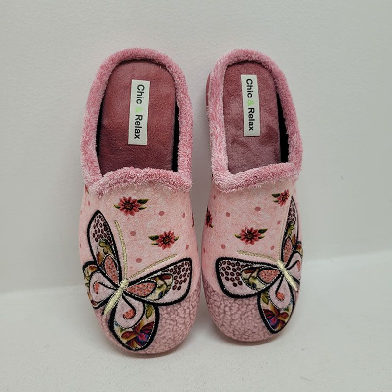 Mûle imprimé papillons rose Chic & Relax