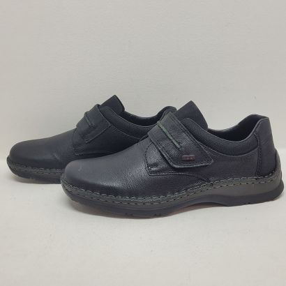 Chaussures un velcro noire semelle épaisse Rieker