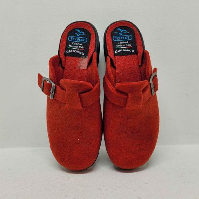 Mûle 1 boucle rouge feutrine Fly Flot