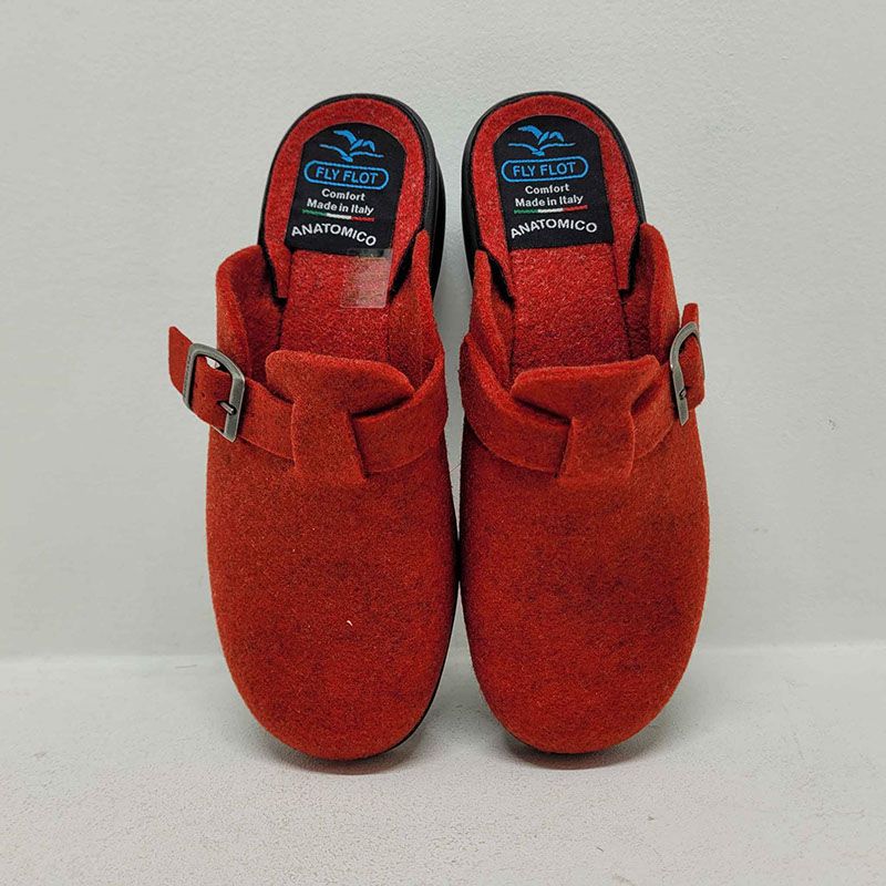 Mûle 1 boucle rouge feutrine Fly Flot