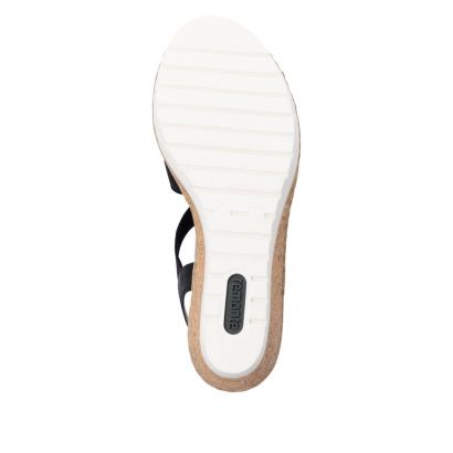 Nu-pied noir compensé élastique avec décoration métalique sur le dessus Remonte