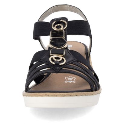 Nu-pied noir compensé élastique avec décoration métalique sur le dessus Remonte