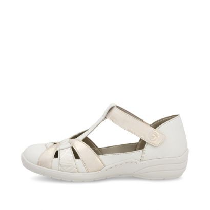 Sandale blanche et beige 1 velcro Remonte