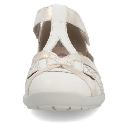 Sandale blanche et beige 1 velcro Remonte