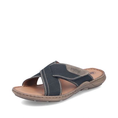 Mule bleu marine 1 velcro Rieker