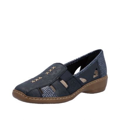 Mocassin bleu marine perforé Rieker
