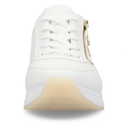 Basket blanche et taupe zip et lacet Rieker