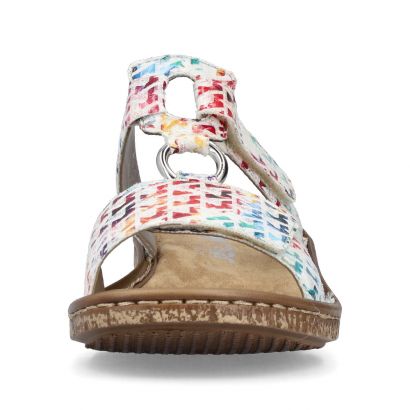 Mule multicolore 2 velcros avec anneau Rieker