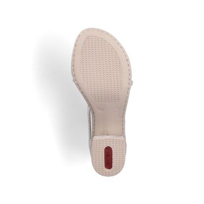 Nu-pied à talon décroché habillé argente 1 velcro Rieker