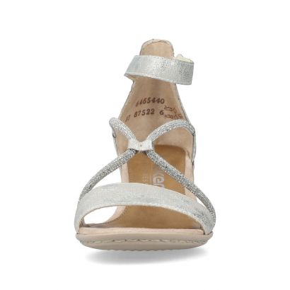 Nu-pied à talon décroché habillé argente 1 velcro Rieker
