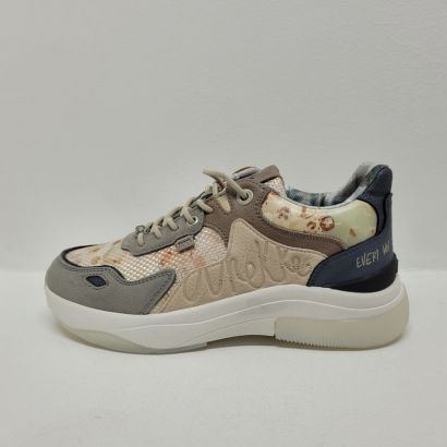 Basket beige, marron et bleu semelle épaisse Anekke