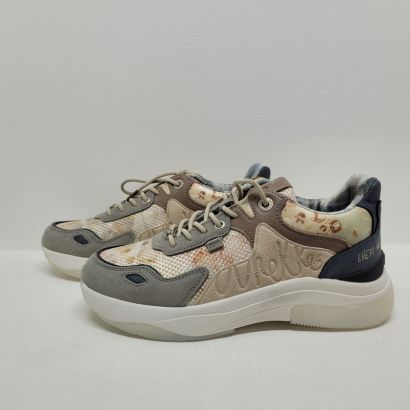 Basket beige, marron et bleu semelle épaisse Anekke