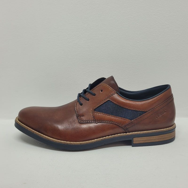 Chaussure habillé camel petite partie tissus sur le côté Rieker