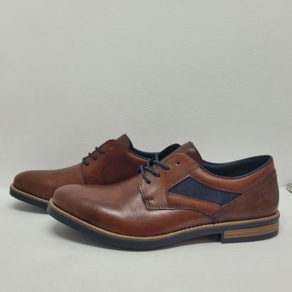 Chaussure habillé camel petite partie tissus sur le côté Rieker