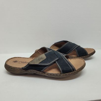 Mule bleu marine 1 velcro Rieker