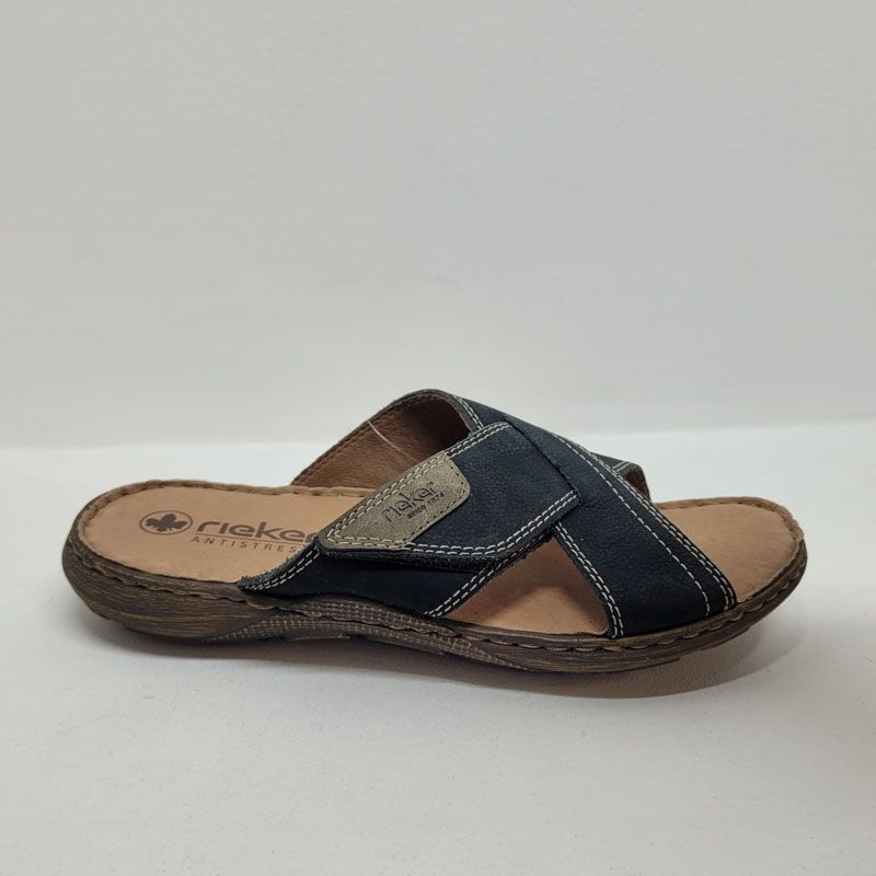 Mule bleu marine 1 velcro Rieker