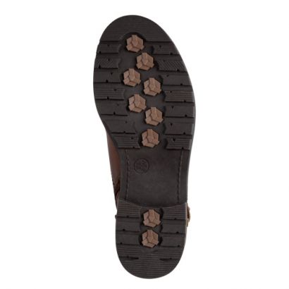 Bottine camel petit talon, élast et boucle sur le côté Jana