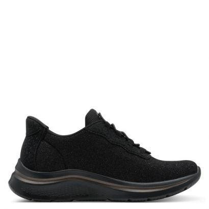 Basket noire en mesh avec paillettes et lacets Tamaris Confort
