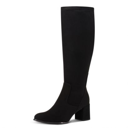 Botte à talon noir en daim Marco Tozzi