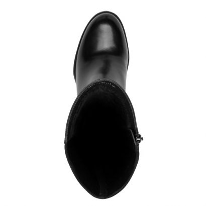 Botte noire à talon arrière strech + anneau Tamaris
