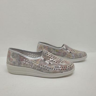 Mocassin perforé avec des élastiques imprimé multicolore Longo