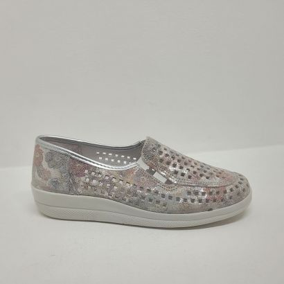 Mocassin perforé avec des élastiques imprimé multicolore Longo