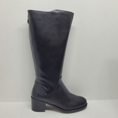 Botte cavalière noire avec talon Caprice