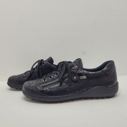 Basket noire plate avec lacet et tirette + TEX Remonte