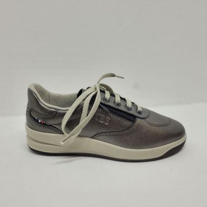 Basket métallique semelle blanche zip et lacet TBS