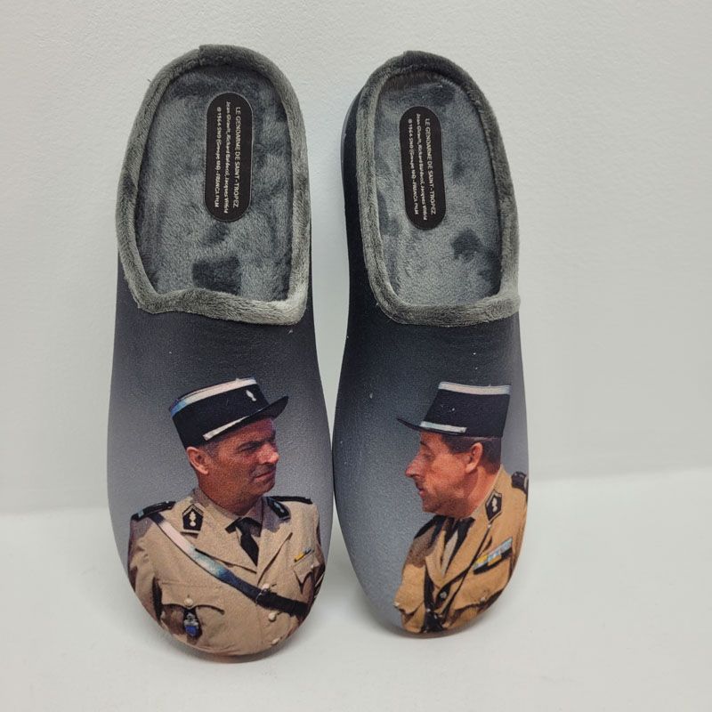 Mule grise gendarme Maison de l'Espadrille