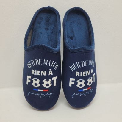 Mule bleu marine foot et message Maison de l'Espadrille