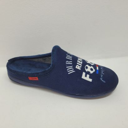 Mule bleu marine foot et message Maison de l'Espadrille