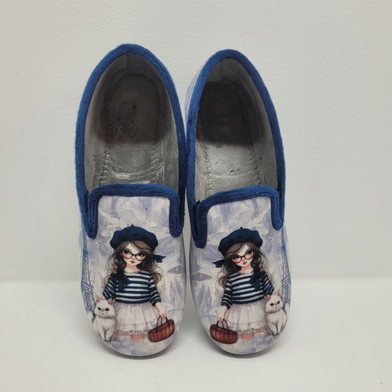 Bottier sans-gêne bleu marine fille Paris Maison de l'Espadrille
