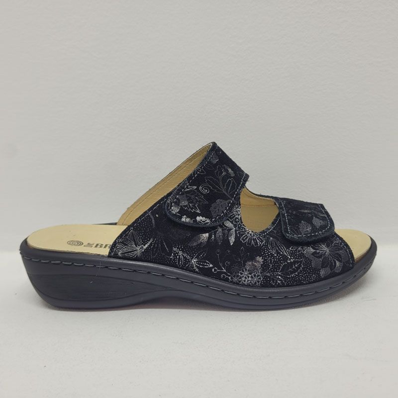 Mule 2 velcros noir avec imprimé Dr brinkmann