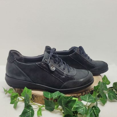 Basket plate noir vernis avec imprimé + zip Suave