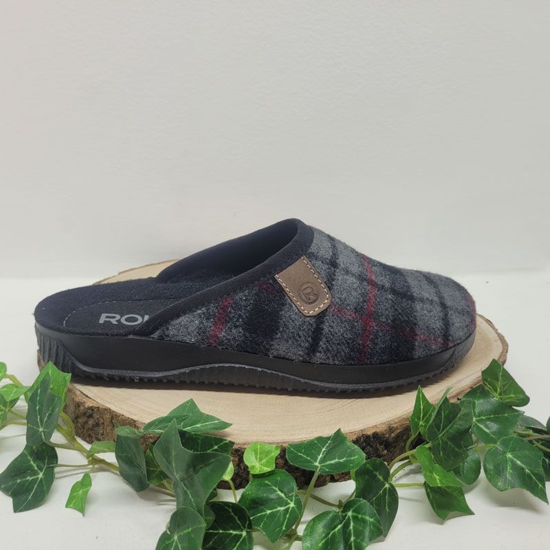 Mule anthracite quadrillage Rohde