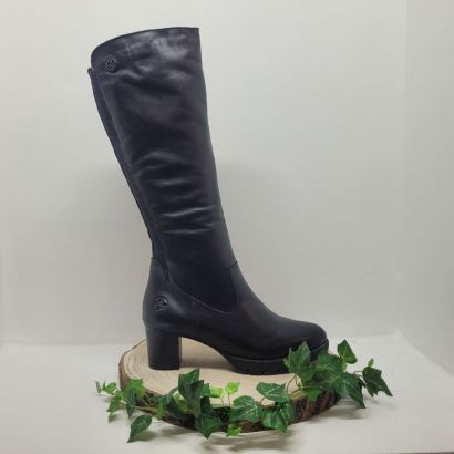 Botte cavalière noire à talon épais Rieker