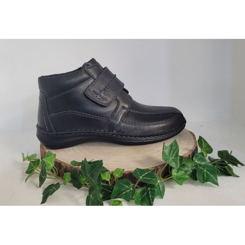 Bottine noire cuir lisse 1 velcro Josef Seibel