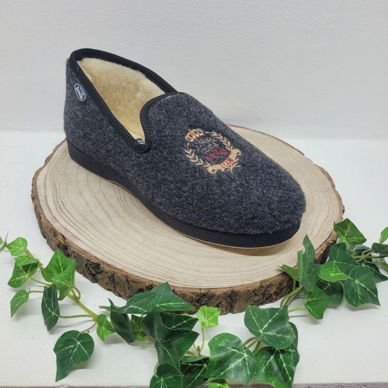 Charentaise grise avec imprimé fourré Semelflex