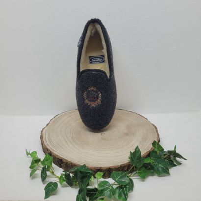 Charentaise grise avec imprimé fourré Semelflex