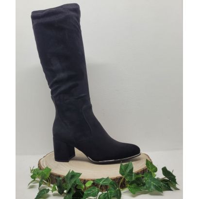 Botte à talon noir en daim Marco Tozzi