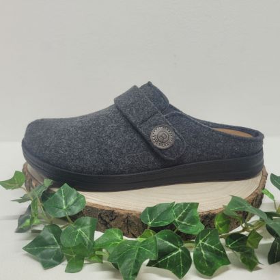 Mule grise 1 velcro semelle épaisse Rohde