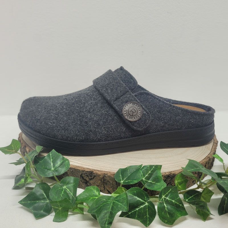 Mule grise 1 velcro semelle épaisse Rohde