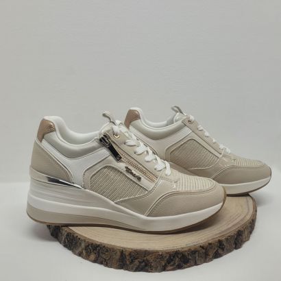Basket compensé beige avec un zip Tamaris 