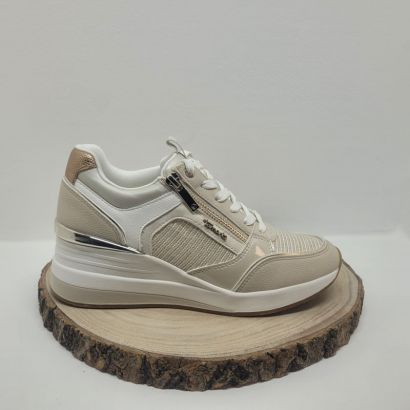 Basket compensé beige avec un zip Tamaris 