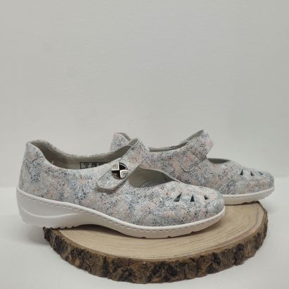 ballerine avec bride plate argentée et impriméeWaldläufer