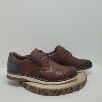 Chaussures habillées camel avec zip semelle blanche Rieker