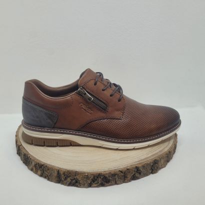 Chaussures habillées camel avec zip semelle blanche Rieker