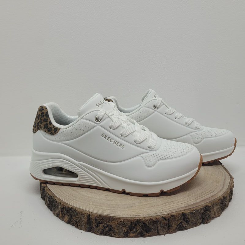 Basket blanche compensée arrière avec imprimé Skechers