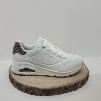 Basket blanche compensée arrière avec imprimé Skechers